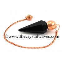 Black Obsidian Faceted Copper Modular Pendulum